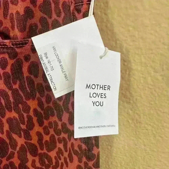 MOTHER High Waisted Looker Ankle Fray In Animal Attraction Size 26 New With Tags - Picture 14 of 14